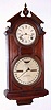 Ithaca Calendar Clock Co., New York, No. 6 Hanging Library, walnut 8-day time and strike double-dial perpetual calendar clock, C.1880