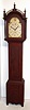 Silas Hoadley, Plymouth Conn., tall clock time and strike 30 hour wooden works movement w/ ivory bushings with second's bit at 12 o'clock in grain painted poplar case, c1820
