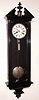 F. Kroeber Clock Co., New York, "Regulator No. 19", a large ebonized 'Vienna' style regulator, with 10 inch dial and longer 66 beat pendulum, the porcelain dial with spade hands and seconds bit, and with nickel plated bezel, bob and pulley, from the Kent Kroeber collection, log #26, c.1885.