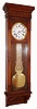 Waterbury Clock Co., "Regulator No. 7", oak cased jeweler's wall regulator, with oval rod lyre pendulum, weight driven, 8-day, C.1880.