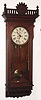 Waterbury Clock Co., Regulator No. 53, quartered oak wall clock, 8-day, 2-wt, time, key lock door, C. 1905