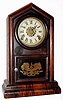 E.N. Welch, Forestville, Conn. Gothic 8-day rosewood veneer shelf clock with alarm, C.1880