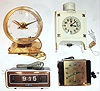 Clocks- (4) Plug-In Electric: Haddon, Chicago, "Golden Visionette" mystery clock, c1960; Warren Telechron, Ashland MA, Refrigerator Clock; General Electric lighted-dial digital alarm; Seth Thomas "Carlisle" Deco-style alarm, c1955