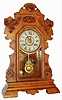 New Haven Clock Co, "Mersey Line C" oak 8-day kitchen clock, time and strike with alarm, C.1907.