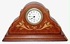 Ansonia Clock Co., New York, Inlaid Mahogany 8-day time-only novelty clock, C.1914.