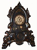 F. Kroeber Clock Co., New York, iron-front 8-day time and strike mantel clock, C.1870.