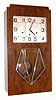 Kienzle, German Deco-style Westminster-chime 8-day walnut wall clock, C.1925.