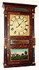P. Mason, Somerville N.J., double-decker 8-day brass-works time and strike weight-driven mahogany shelf clock, C.1842.