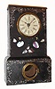 Unsigned Connecticut iron-case 8-day time and strike mantel clock, C.1855.