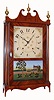 Ephraim Downes, Bristol Con., 30-hour time and bell strike pillar and scroll shelf clock, mahogany veneer, C.1830.