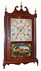Seth Thomas, Plymouth Conn., 30-hour time and strike wooden-works pillar and scroll shelf clock, C.1825.