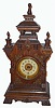 C. Werner Uhrenfabrik, Villingen, Germany, walnut 30-hour time/alarm small mantel clock, C. 1890.