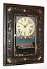 Forestville Mfg. Co., J.C. Brown, Bristol Conn., 8-day time and strike MOP picture-frame clock, C.1845.