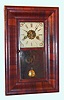 New Haven Clock Co., Conn., mahogany 30-hour time and strike mini OG shelf clock, C.1881.