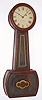 Banjo Clock, probably Attleboro Mass., dial signed "Jesse Smith, Salem, Mass.", 8-day mahogany timepiece, weight, C.1845.