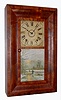 Unsigned Conn. 30-hour time and strike wooden-works mahogany OG shelf clock, C.1840.