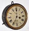 English marine lever 8 day wall clock in cast iron case with cast brass bezel, c1900