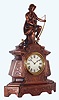 F. Kroeber Clock Co., New York, "Ulysses" figural mantel clock 8 day time and strike spring driven movement in bronze case, c1880