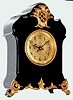 F. Kroeber Clock Co., New York "Martha" alarm clock 30 hour time and alarm spring driven movement in black enamel iron case with beveled glass crystal, c1900