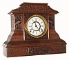 F. Kroeber Clock Co., New York "Arabia No. 1" 8 day time and strike spring driven movement in bronze finished case, c1885.