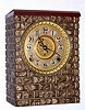 F. Kroeber Clock Co., New York "Indian" 8 day time and strike spring driven Eclipse movement in bronze finished case, c1900