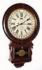 Ansonia Brass and Copper Co., Ansonia, Conn., "Terry's Patent Drop Extra Calendar" wall clock with 8 day time, strike and calendar spring driven movement in rosewood veneer case, c1885