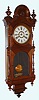 Welch Spring and Co., Forestville, Conn. "Regulator No. 4" wall clock with 30 day time only spring driven nickel plated movement in walnut case, c1875