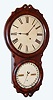 Seth Thomas, Thomaston, Conn. "Office Calendar No. 7" double dial calendar wall clock 8 day time only spring driven movement in rosewood veneer case, c1895