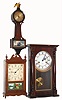 Clocks- (3): a small New Haven balance wheel banjo timepiece, a small Seth Thomas pillar and scroll c1963, and a Korean 31-day wall clock