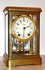 Seth Thomas Clock Co., C. 1908, "Empire No. 200", 8-day time/strike brass and glass crystal regulator mantel clock.