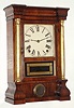 Seth Thomas, Plymouth Hollow, Conn., C. 1860, 8-day time/strike miniature column and cornice mantel clock, with large lyre framed movement.