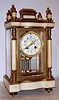 French, Japy Freres and Cie, for Tiffany and Co., C.1900, 8-day time/strike brass, marble and glass mantel clock, mov't signed with proper Tiffany marks.