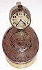 Waltham Watch Co., C.1930, Sterling silver and ivory desk ink well with an 8-day watch timepiece. Ivory base looks to be a piece of elephant tusk.