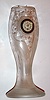 French, Lalique Art Nouveau glass vase engraved on the bottom "Le Rosey", Paris, fitted with a small front key wind watch movement.