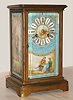 French, 8-day time/strike brass and glass with hand painted porcelain panels crystal regulator, C.1900
