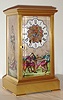 French, A.1, brass case 8-day time/strike crystal regulator with hand painted porcelain panels, C. 1895