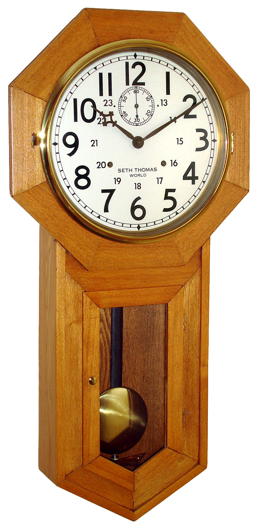 Mixed lot- Seth Thomas 15 day spring driven movement, c1910, in a later handmade oak long drop school house type case — Antique Clocks Price Guide