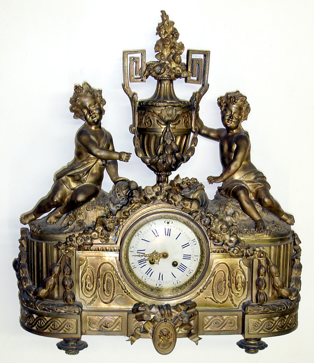 French cast brass 8 day large figural mantel clock, c1860. — Antique Clocks Price Guide