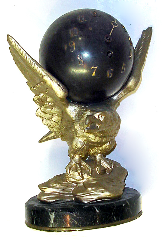 French bronze and marble 8 day desk clock, c.1900. — Antique Clocks Price Guide