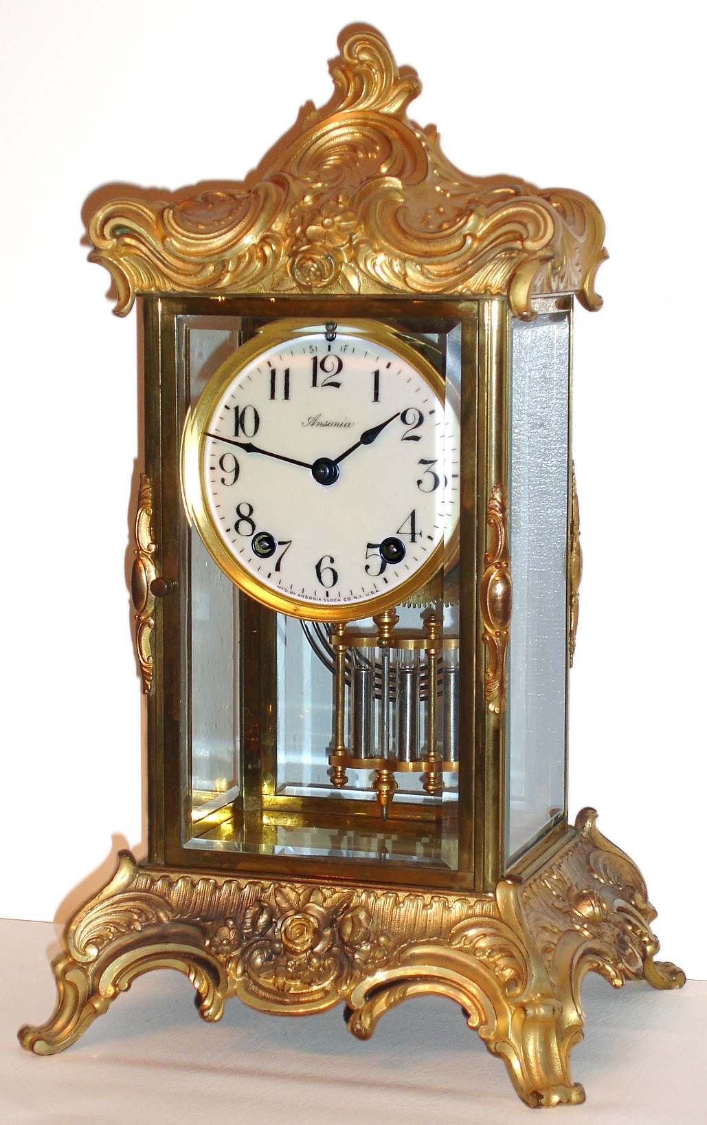 Ansonia Clock Co., "Zenith", 8 day time/strike crystal regulator, c1914 — Antique Clocks Price Guide