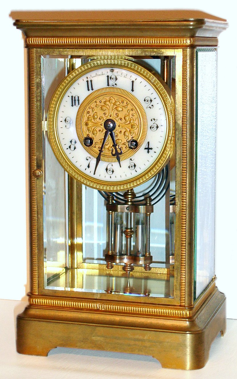 French, 8 day time/strike crystal regulator retailed by Shreve, Crump and Low, Boston, c1893 — Antique Clocks Price Guide