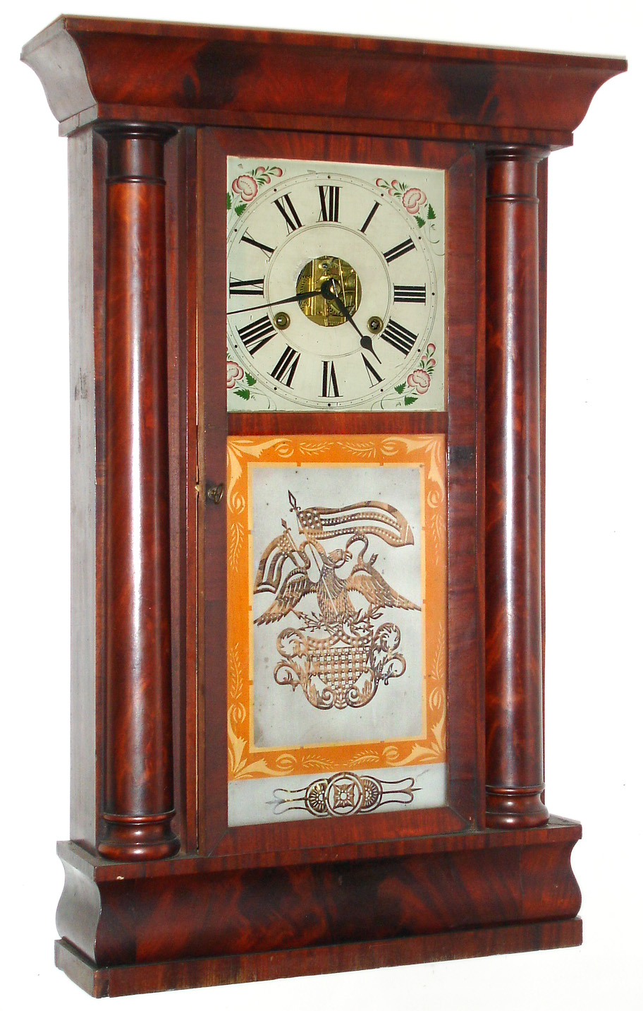 Birge and Fuller, Bristol, Conn., 8 day time/strike column and cornice shelf clock. c.1845 — Antique Clocks Price Guide