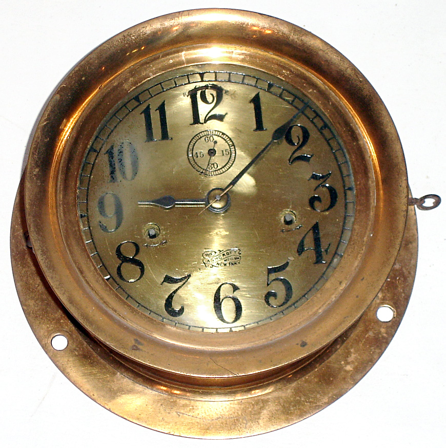 Ashcroft / Seth Thomas 8 day brass engine room clock, c.1925. — Antique Clocks Price Guide