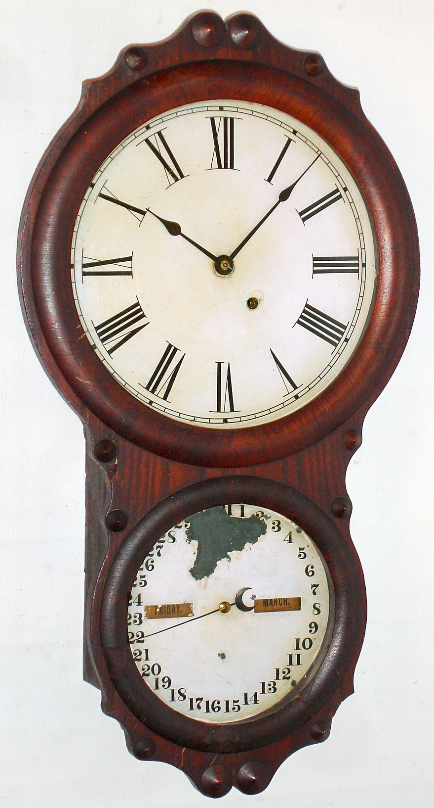 Seth Thomas Office Calendar No. 4 8 day rosewood veneer wall clock, c1863. — Antique Clocks Price Guide