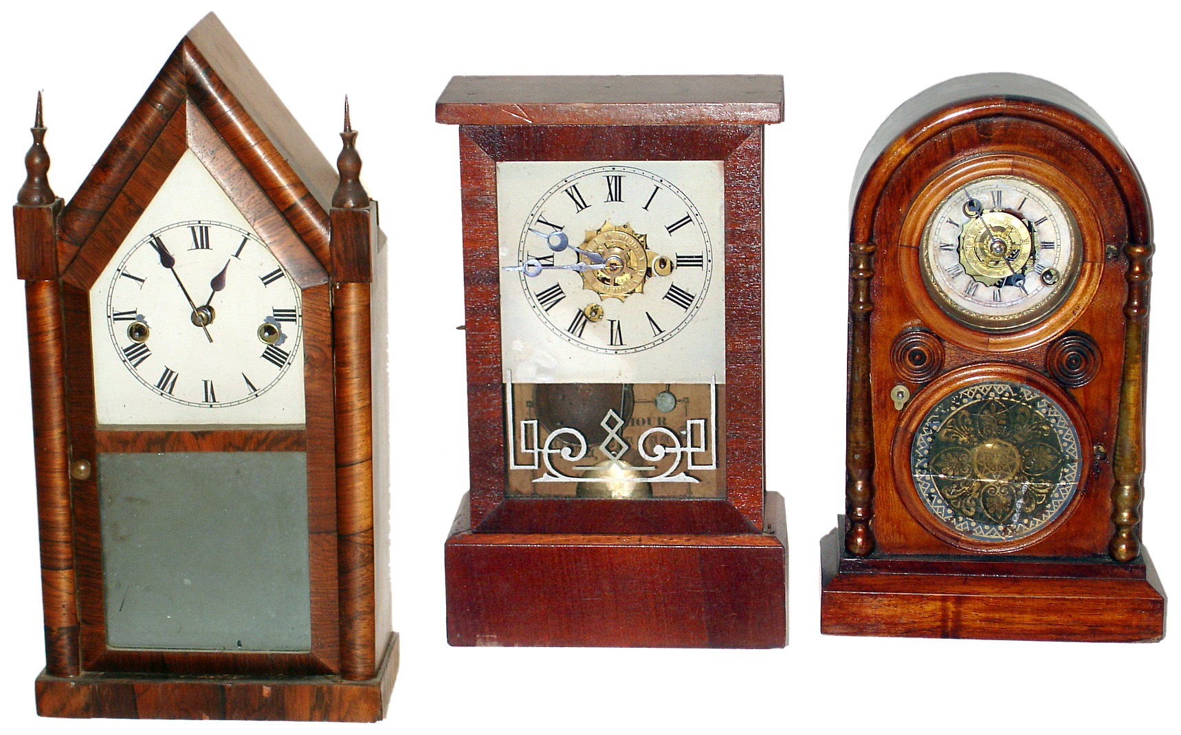 Three miniature 30 hour Connecticut shelf clocks, c1870 — Antique Clocks Price Guide