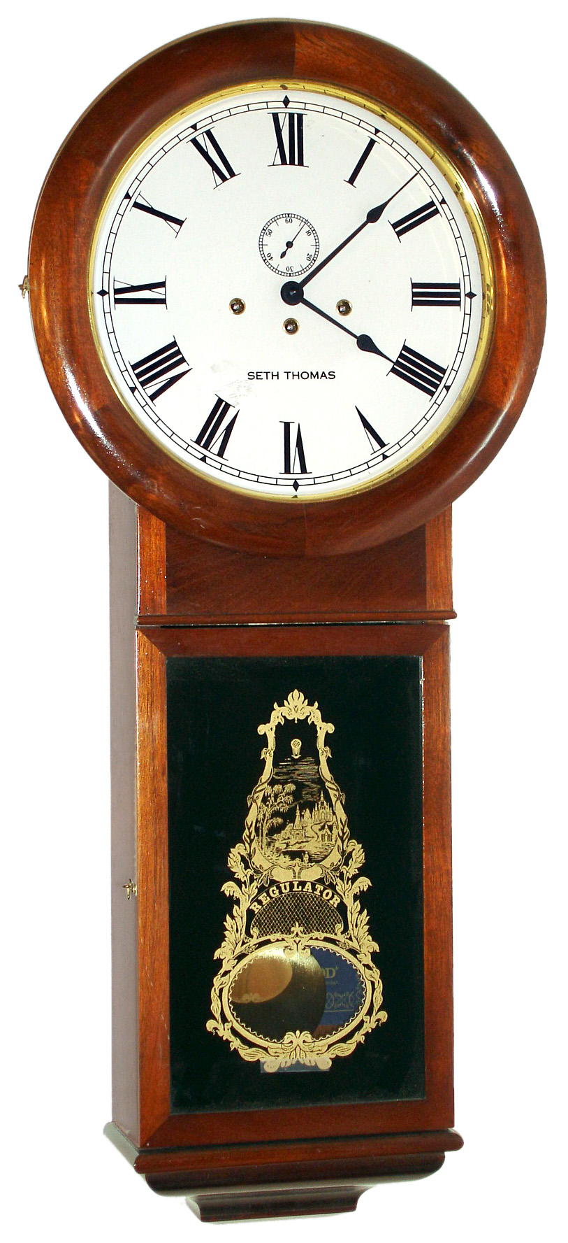 Seth Thomas modern reproduction 8 day triple chime Regulator No. 1, late 20th century. — Antique Clocks Price Guide
