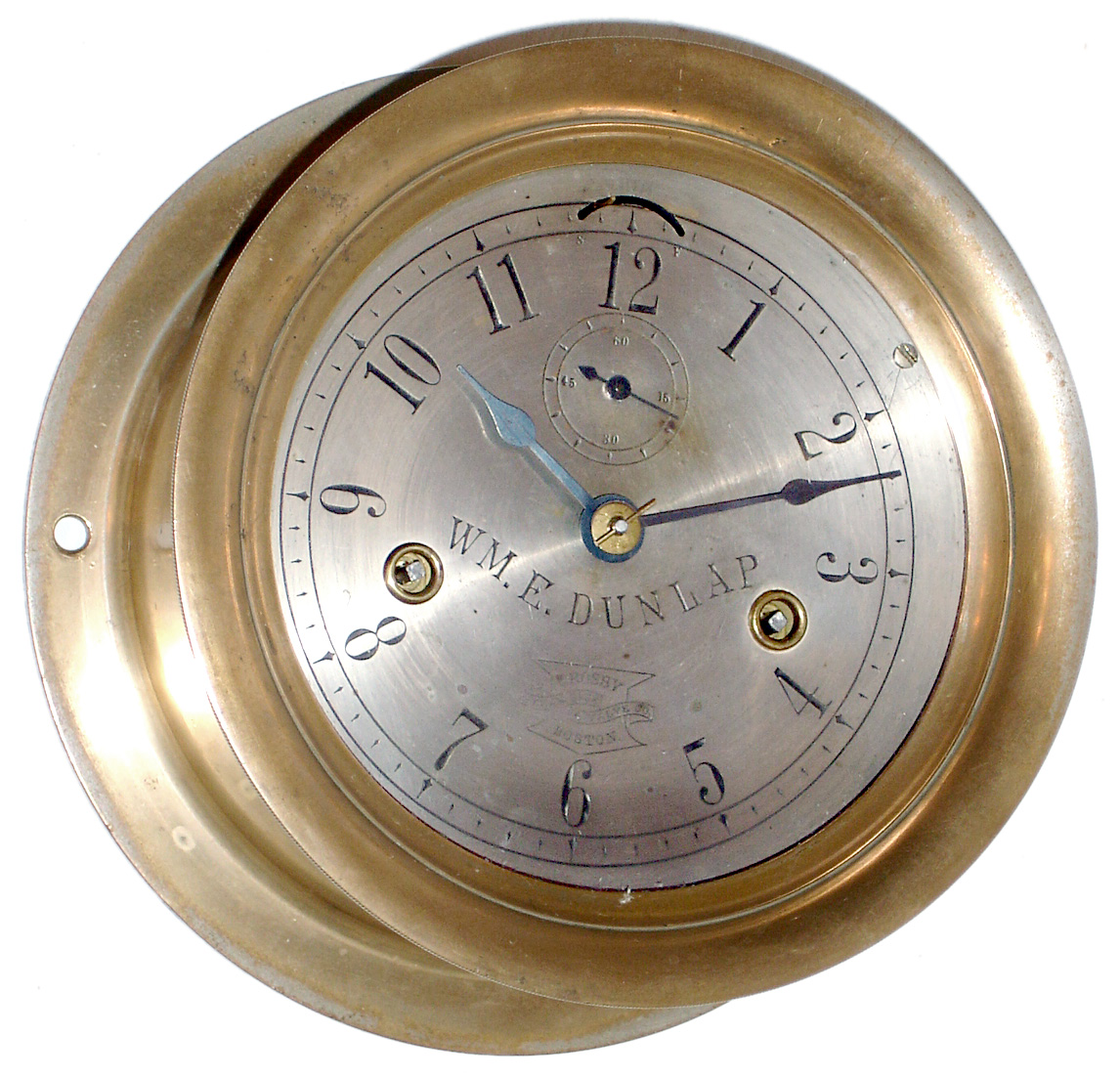 Crosby Steam Gage and Valve Co., Boston, brass Seth Thomas 8 day time only engine room clock, c1910 — Antique Clocks Price Guide