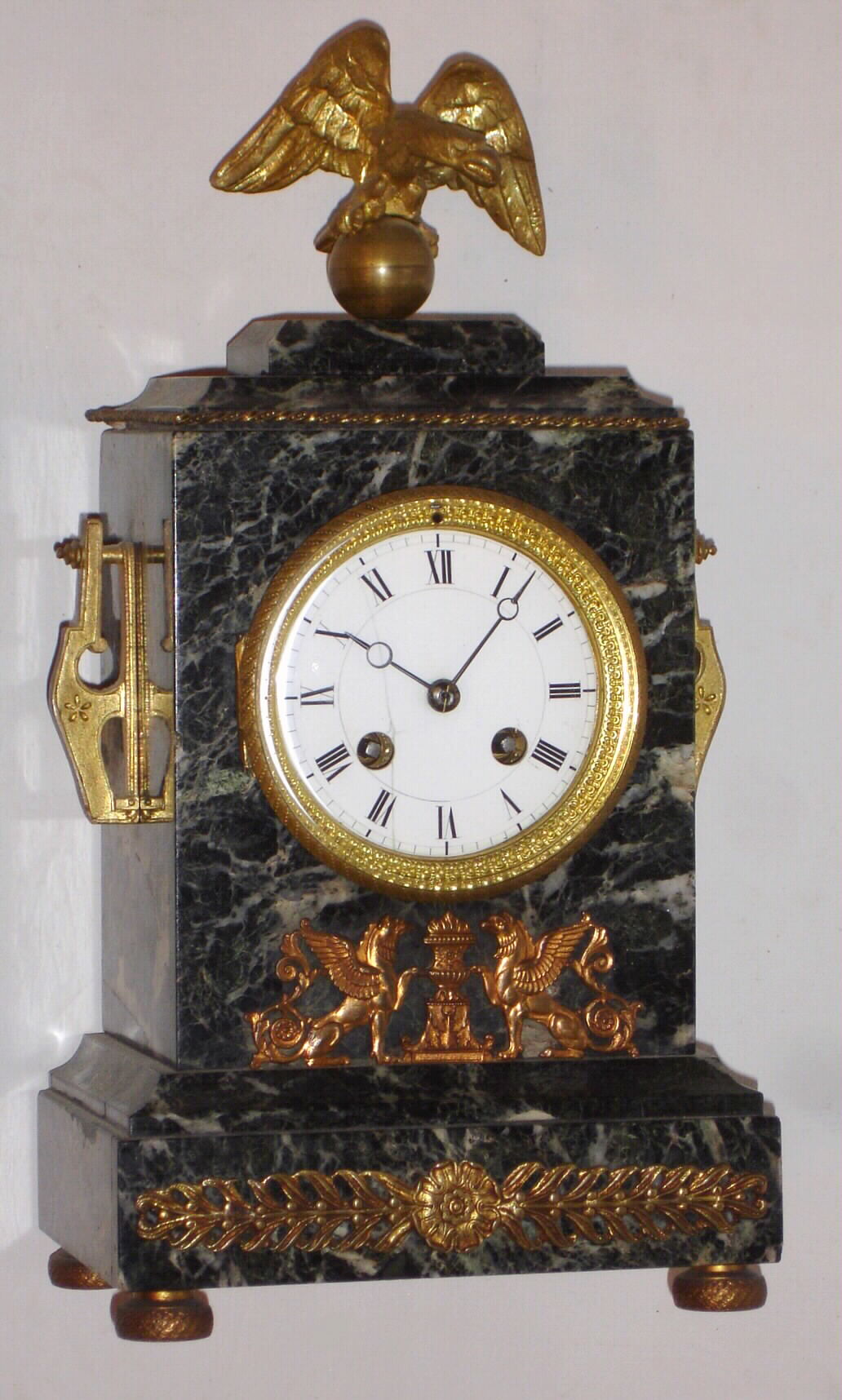 French marble 8 day time and strike mantel clock, c1870 — Antique Clocks Price Guide