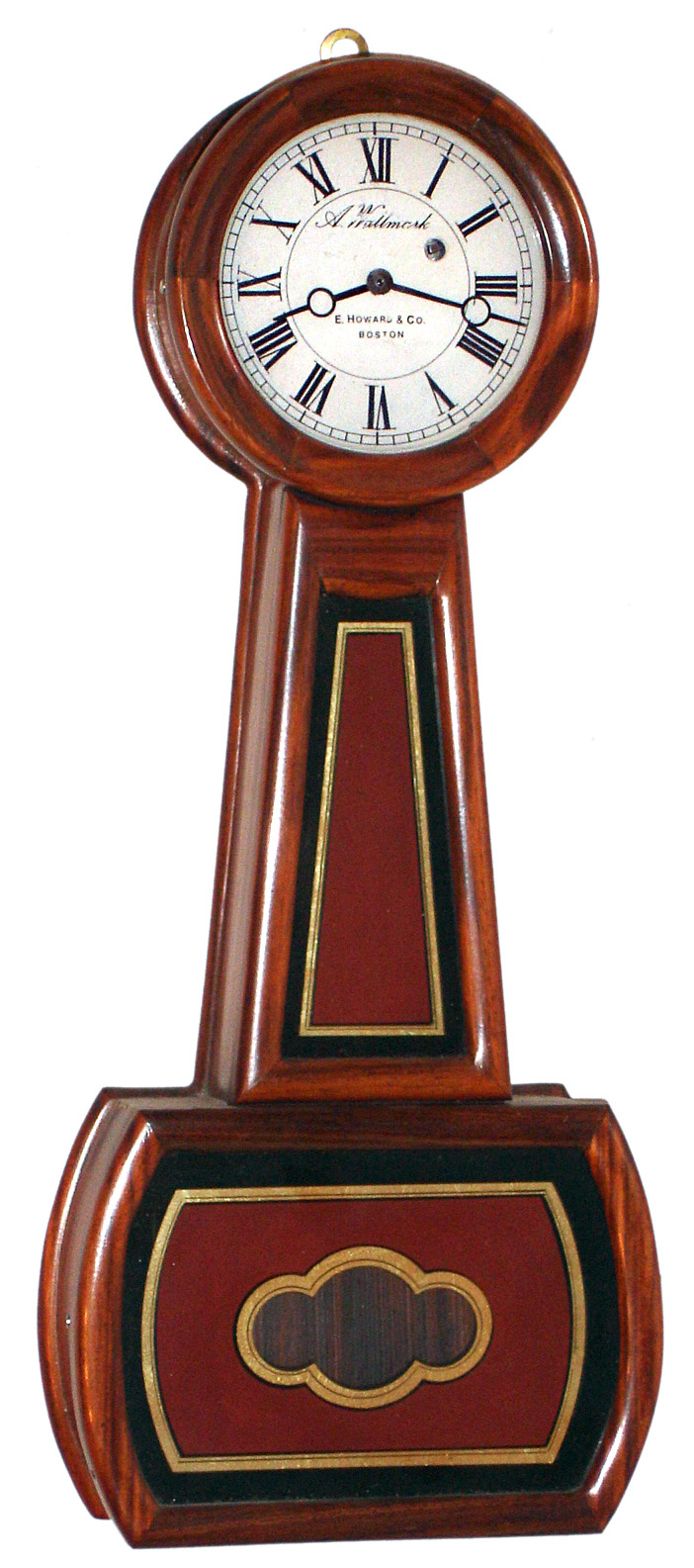Modern mini 8 day Howard style banjo, dial signed A. Wallmark, c1987. — Antique Clocks Price Guide