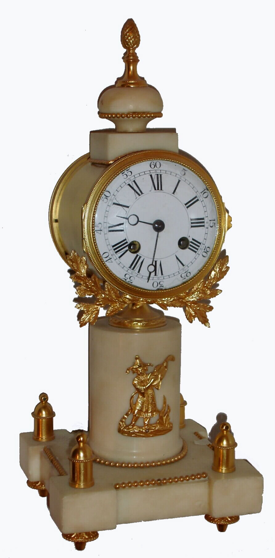 French, 8 day time/strike platform movement marble mantel clock, c1895 — Antique Clocks Price Guide
